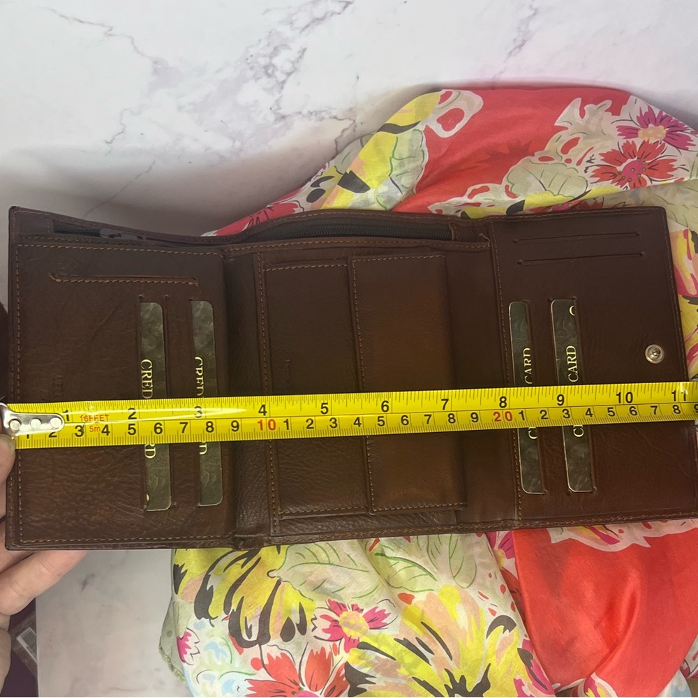 EMPORIO VALENTINI Brown Leather Tri-fold Wallet - Picture 6 of 9